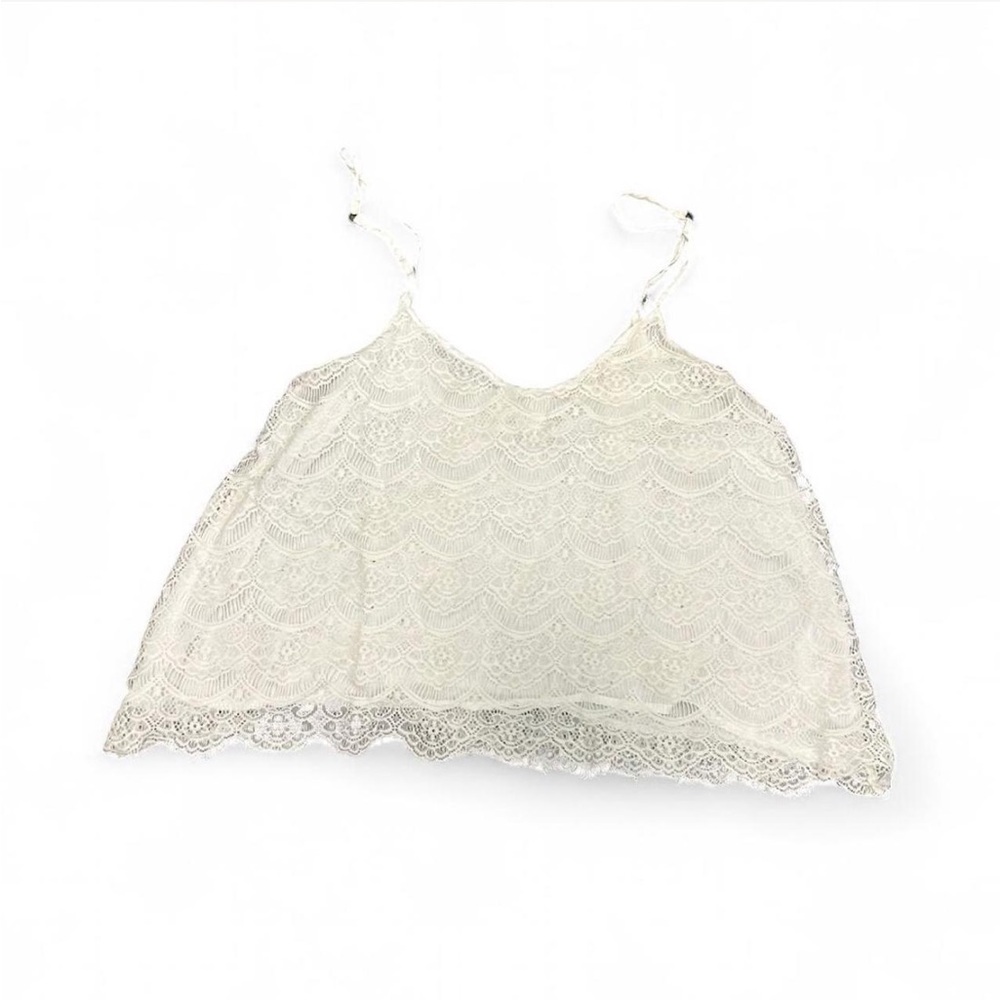 Abercrombie & Fitch Ivory Lace Cropped Cami